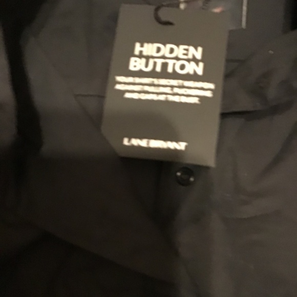 Lane Bryant Black Blouse hidden button 16,18,20,22. NWT - Picture 3 of 11